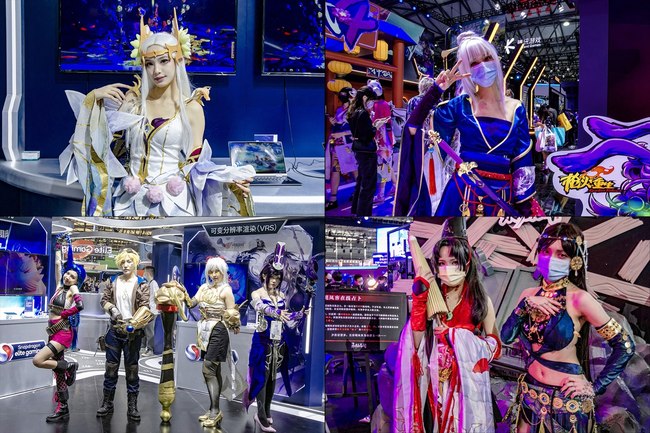 Na snímku jsou nádherní herci Cosplay na veletrhu.